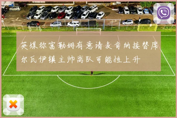 英媒称富勒姆有意请麦肯纳接替席尔瓦伊镇主帅离队可能性上升